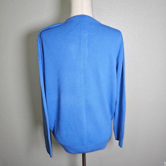 Vintage 100% Cashmere Blue Button Up Sweater by Tina Best Quality Scotland XL - Picture 3 of 11
